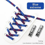 FnLune New Round Press Lock Shoelaces Without ties Rainbow Elastic Laces - FnLune