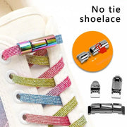 FnLune New Round Press Lock Shoelaces Without ties Rainbow Elastic Laces - FnLune