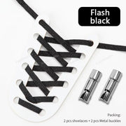 FnLune New Round Press Lock Shoelaces Without ties Rainbow Elastic Laces - FnLune