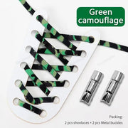 FnLune New Round Press Lock Shoelaces Without ties Rainbow Elastic Laces - FnLune