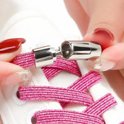 FnLune New Round Press Lock Shoelaces Without ties Rainbow Elastic Laces - FnLune
