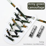 FnLune New Round Press Lock Shoelaces Without ties Rainbow Elastic Laces - FnLune