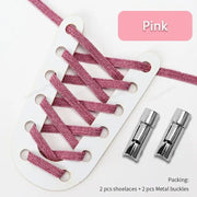 FnLune New Round Press Lock Shoelaces Without ties Rainbow Elastic Laces - FnLune