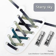 FnLune New Round Press Lock Shoelaces Without ties Rainbow Elastic Laces - FnLune