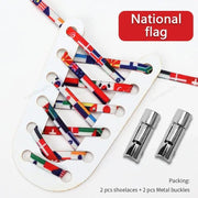 FnLune New Round Press Lock Shoelaces Without ties Rainbow Elastic Laces - FnLune