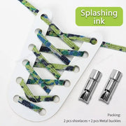 FnLune New Round Press Lock Shoelaces Without ties Rainbow Elastic Laces - FnLune