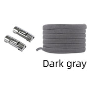 FnLune No Tie Round Fixed Buckle Flat Hiking Running Shoe Lace Elastic - FnLune