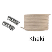 FnLune No Tie Round Fixed Buckle Flat Hiking Running Shoe Lace Elastic - FnLune