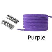 FnLune No Tie Round Fixed Buckle Flat Hiking Running Shoe Lace Elastic - FnLune