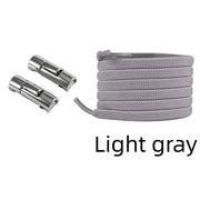 FnLune No Tie Round Fixed Buckle Flat Hiking Running Shoe Lace Elastic - FnLune