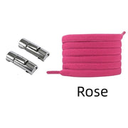 FnLune No Tie Round Fixed Buckle Flat Hiking Running Shoe Lace Elastic - FnLune