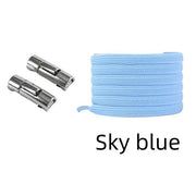 FnLune No Tie Round Fixed Buckle Flat Hiking Running Shoe Lace Elastic - FnLune