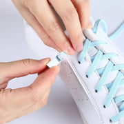 FnLune No Tie Round Fixed Buckle Flat Hiking Running Shoe Lace Elastic - FnLune