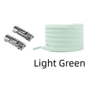 FnLune No Tie Round Fixed Buckle Flat Hiking Running Shoe Lace Elastic - FnLune