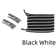 FnLune No Tie Round Fixed Buckle Flat Hiking Running Shoe Lace Elastic - FnLune