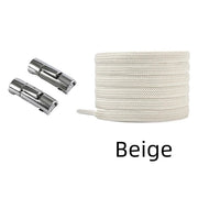 FnLune No Tie Round Fixed Buckle Flat Hiking Running Shoe Lace Elastic - FnLune