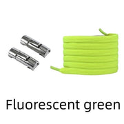 FnLune No Tie Round Fixed Buckle Flat Hiking Running Shoe Lace Elastic - FnLune