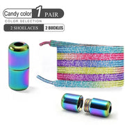 FnLune No Tie Shoe Laces Colorful Buckle Shoelaces Pearl - FnLune