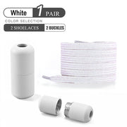 FnLune No Tie Shoe Laces Colorful Buckle Shoelaces Pearl - FnLune