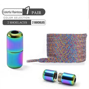 FnLune No Tie Shoe Laces Colorful Buckle Shoelaces Pearl - FnLune