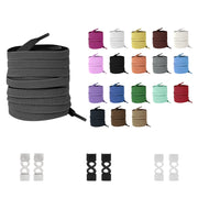 FnLune No Tie Shoe Laces Number 8 Lock Shoelaces Without Ties Elastic Laces Sneaker Kids Adult Widened Flat Shoelace for Shoe - FnLune