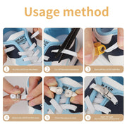 FnLune No Tie Shoe Laces Press Round Fixing Lock Shoelaces Without Ties - FnLune