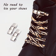 FnLune Press Lock Shoelaces Without ties Animal Pattern Elastic Laces Sneakers Tiger/Snake/Leopard No Tie Shoe laces Shoe Accessories - FnLune