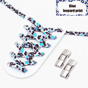 FnLune Press Lock Shoelaces Without ties Animal Pattern Elastic Laces Sneakers Tiger/Snake/Leopard No Tie Shoe laces Shoe Accessories - FnLune