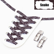 FnLune Press Lock Shoelaces Without ties Animal Pattern Elastic Laces Sneakers Tiger/Snake/Leopard No Tie Shoe laces Shoe Accessories - FnLune