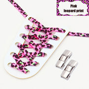 FnLune Press Lock Shoelaces Without ties Animal Pattern Elastic Laces Sneakers Tiger/Snake/Leopard No Tie Shoe laces Shoe Accessories - FnLune