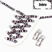 FnLune Press Lock Shoelaces Without ties Animal Pattern Elastic Laces Sneakers Tiger/Snake/Leopard No Tie Shoe laces Shoe Accessories - FnLune