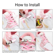 FnLune Press Lock Shoelaces Without ties New Gradient Flat Elastic Laces - FnLune