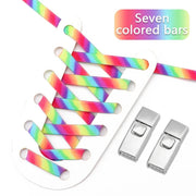 FnLune Rainbow Elastic Laces Sneakers Press Lock Shoelaces Without ties - FnLune