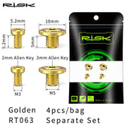 FnLune RISK 2/4pcs A Whole/Separate Oil Cylinder Lid Bolts for Bike Brake Lever Titanium Disc Fixed Screw Bicycle Hydraulic Brake Bolt - FnLune