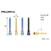 FnLune RISK 2Pcs Bicycle Hydraulic Disc Brake Bolt for Brake Pad MTB Bike Titanium Alloy Plug - FnLune