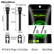 FnLune RISK 2Pcs Bicycle Hydraulic Disc Brake Bolt for Brake Pad MTB Bike Titanium Alloy Plug - FnLune