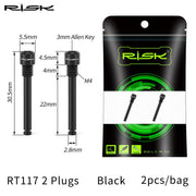 FnLune RISK 2Pcs Bicycle Hydraulic Disc Brake Bolt for Brake Pad MTB Bike Titanium Alloy Plug - FnLune