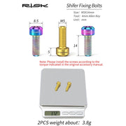 FnLune Risk 2pcs M5 X 14mm Titanium Bolts Brake Lever Screw for MTB Bicycle Derailleur Thumb Shift Variable Speed Screws Cycling Parts - FnLune