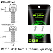 FnLune Risk 2pcs M5 X 14mm Titanium Bolts Brake Lever Screw for MTB Bicycle Derailleur Thumb Shift Variable Speed Screws Cycling Parts - FnLune
