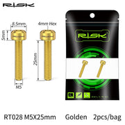 FnLune RISK 2pcs/bag M5x25mm Bicycle Brake Lever Fixing Bolts Extended Screws For Hydraulic Disc Brake Fastener Titanium Road Bike - FnLune