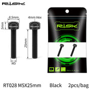 FnLune RISK 2pcs/bag M5x25mm Bicycle Brake Lever Fixing Bolts Extended Screws For Hydraulic Disc Brake Fastener Titanium Road Bike - FnLune