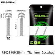 FnLune RISK 2pcs/bag M5x25mm Bicycle Brake Lever Fixing Bolts Extended Screws For Hydraulic Disc Brake Fastener Titanium Road Bike - FnLune