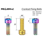 FnLune Risk 2pc/set M6*18MM Crank Arm Fixing Bolts Mountain Road Bike Chainwheel Arm Fixed Screws Titanium Alloy Bike Bolt Accessories - FnLune