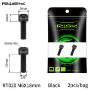 FnLune Risk 2pc/set M6*18MM Crank Arm Fixing Bolts Mountain Road Bike Chainwheel Arm Fixed Screws Titanium Alloy Bike Bolt Accessories - FnLune