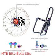 FnLune RISK 36pcs Ultralight MTB Road Bicycle Screw Kit Titanium Alloy Fixing Bolts Bicycle Modification Kit Universal Bike Accessories - FnLune