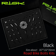 FnLune RISK 36pcs Ultralight MTB Road Bicycle Screw Kit Titanium Alloy Fixing Bolts Bicycle Modification Kit Universal Bike Accessories - FnLune