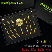 FnLune RISK 36pcs Ultralight MTB Road Bicycle Screw Kit Titanium Alloy Fixing Bolts Bicycle Modification Kit Universal Bike Accessories - FnLune