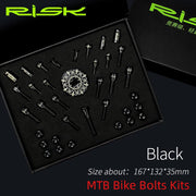 FnLune RISK 36pcs Ultralight MTB Road Bicycle Screw Kit Titanium Alloy Fixing Bolts Bicycle Modification Kit Universal Bike Accessories - FnLune