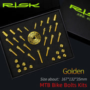 FnLune RISK 36pcs Ultralight MTB Road Bicycle Screw Kit Titanium Alloy Fixing Bolts Bicycle Modification Kit Universal Bike Accessories - FnLune