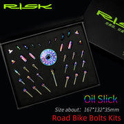 FnLune RISK 36pcs Ultralight MTB Road Bicycle Screw Kit Titanium Alloy Fixing Bolts Bicycle Modification Kit Universal Bike Accessories - FnLune